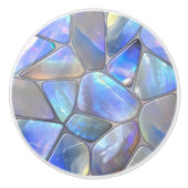 Bouton De Porte En Céramique Cellules Moonstone Mosaic Abstrait (Devant)