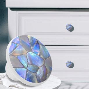 Bouton De Porte En Céramique Cellules Moonstone Mosaic Abstrait