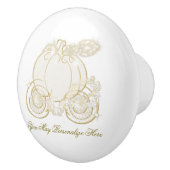 Bouton De Porte En Céramique Cendrillon Gold Citrouille Carriage Princess (Droite)
