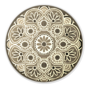 Bouton De Porte En Céramique Ceramic Brown et bronzé brassard