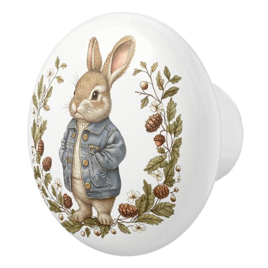 Bouton De Porte En Céramique Ceramic Drawer Pull - Peter Rabbit Inspired (Droite)