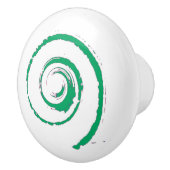 Bouton De Porte En Céramique Ceramic Knob avec Green Twirl (Droite)