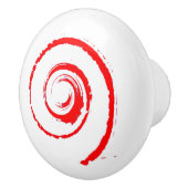 Bouton De Porte En Céramique Ceramic Knob avec Red Twirl (Droite)