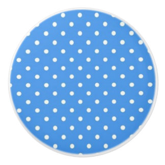 Bouton De Porte En Céramique Ceramic Knob/Blanc Pois-Bleu Arrière - plan
