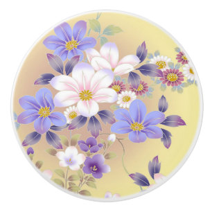 Bouton De Porte En Céramique Ceramic Knob/Floral