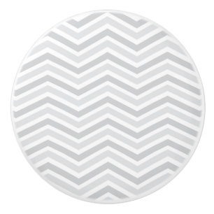 Bouton De Porte En Céramique Ceramic Knob/Grey Chevron