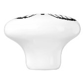 Bouton De Porte En Céramique Ceramic Knob - Papillon noir et blanc (Côté)