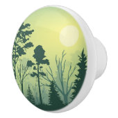 Bouton De Porte En Céramique Ceramic Knots - Green Forest Silhouette (Droite)