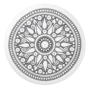 Bouton De Porte En Céramique Ceramic Knows - Black & White Design