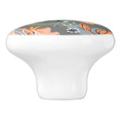 Bouton De Porte En Céramique  Céramique florale (Côté)