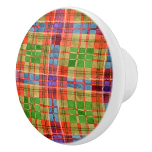 Bouton De Porte En Céramique Céramique MAC RAE TARTAN Knob