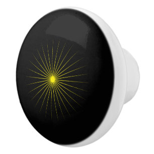 Bouton De Porte En Céramique Céramique moderne Knob Avec Étoile Jaune