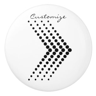 Bouton De Porte En Céramique Cercle abstrait en demi-teinte Chevron zigzag