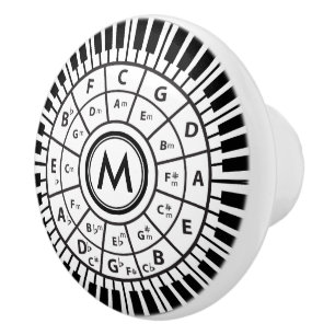 Bouton De Porte En Céramique Cercle des cinémas de piano de Monogramme