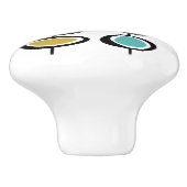 Bouton De Porte En Céramique Cercles Abstraits audacieux à pendre au milieu du (Côté)