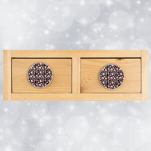Bouton De Porte En Céramique Cercles blancs rouges frais géométriques abstrai