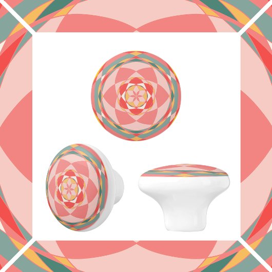 Bouton De Porte En Céramique Cercles de couleur