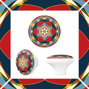 Bouton De Porte En Céramique Cercles de couleur
