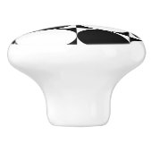 BOUTON DE PORTE EN CÉRAMIQUE CERCLES NOIRS ET BLANCS (Côté)
