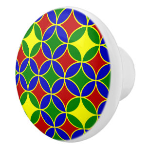Bouton De Porte En Céramique Cercles primaires-05-KNOB CÉRAMIQUE