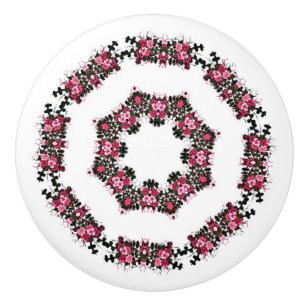 Bouton De Porte En Céramique Cercles rose Ceramic Knob