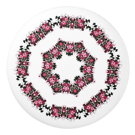 Bouton De Porte En Céramique Cercles rose Ceramic Knob (Devant)