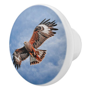 Bouton De Porte En Céramique Cerf-volant rouge