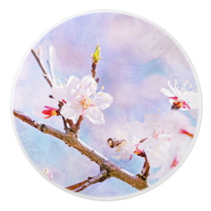 Bouton De Porte En Céramique Cerise Japonaise - Sakura En Fleur