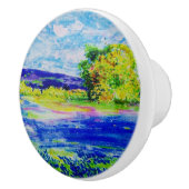 Bouton De Porte En Céramique champs de bleuet (Droite)