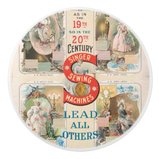 Bouton De Porte En Céramique Chanteur vintage - Machine à coudre et