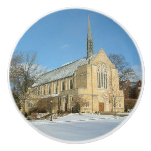 Bouton De Porte En Céramique Chapelle Harbison en hiver au Grove City College