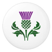 Bouton De Porte En Céramique Chardon d'emblème écossais (Devant)