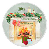 Bouton De Porte En Céramique Charmant foyer de Noël (Devant)