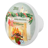 Bouton De Porte En Céramique Charmant foyer de Noël (Droite)