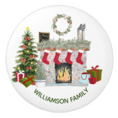 Bouton De Porte En Céramique Charmant foyer de Noël (Devant)