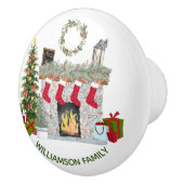 Bouton De Porte En Céramique Charmant foyer de Noël (Droite)