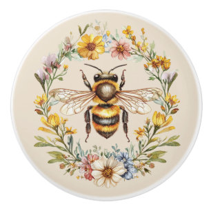 Bouton De Porte En Céramique Charme de couronne florale en céramique représenta