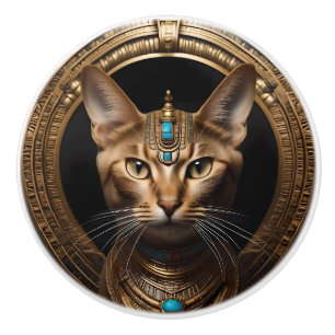 Bouton De Porte En Céramique Chat égyptien,