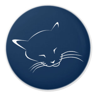 Bouton De Porte En Céramique Chat endormi