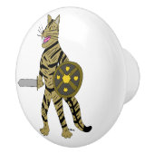 Bouton De Porte En Céramique Chat guerrier (Droite)