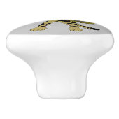 Bouton De Porte En Céramique Chat guerrier Chibi (Côté)