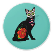 Bouton De Porte En Céramique Chat noir de Sugar (Devant)