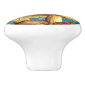 Bouton De Porte En Céramique Chats de champignons (Côté)