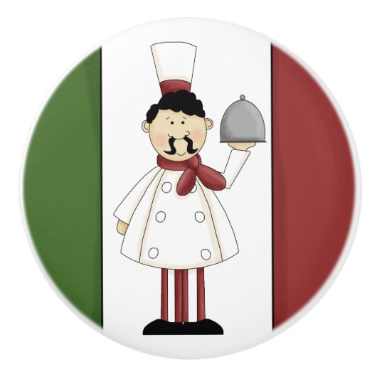 Bouton De Porte En Céramique Chef italien #4 (Devant)