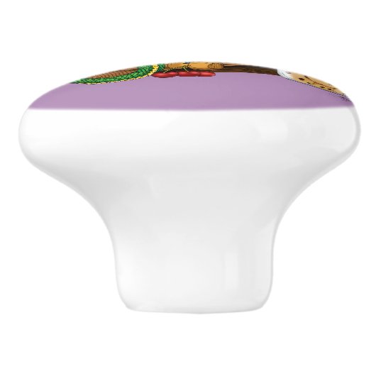 Bouton De Porte En Céramique Chef pâtissier Dragon Vert (Côté)