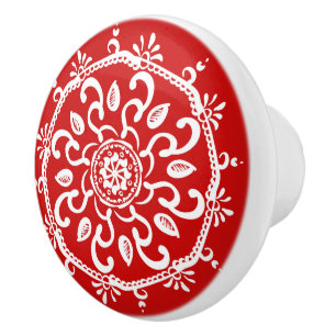 Bouton De Porte En Céramique Cherry Mandala