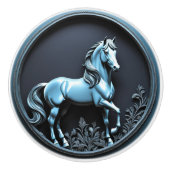 Bouton De Porte En Céramique Cheval d'argent (Devant)