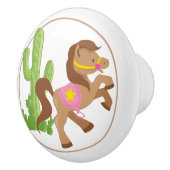 Bouton De Porte En Céramique Cheval et Cactus (Droite)