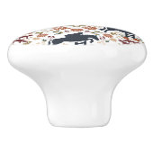 Bouton De Porte En Céramique Cheval et cavalier Knob Pull équestre Folk Art (Côté)