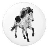 Bouton De Porte En Céramique Cheval islandais en mouvement (Devant)